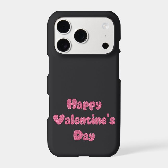 Happy Valentine's Day Glitter Case-Mate iPhone Case (Back)