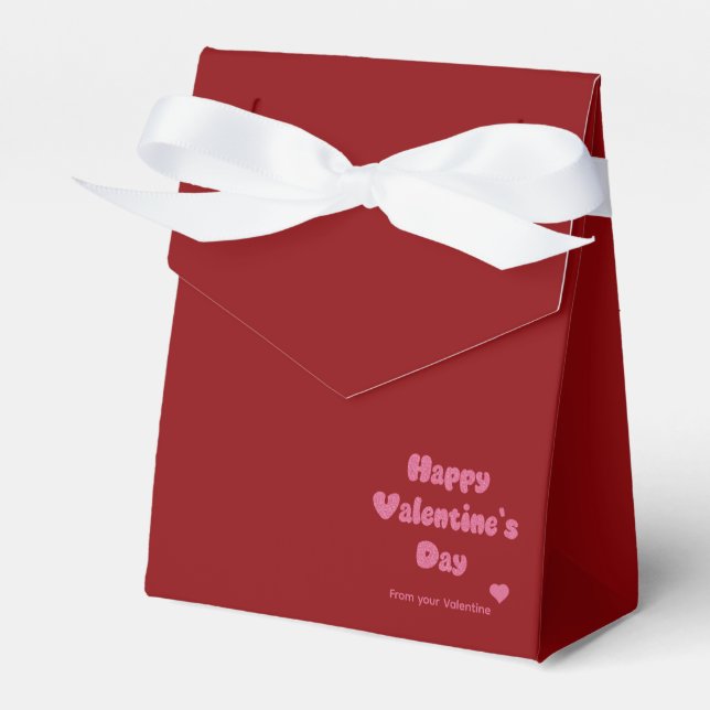 Happy Valentine's Day Glitter Favor Boxes (Front Side)