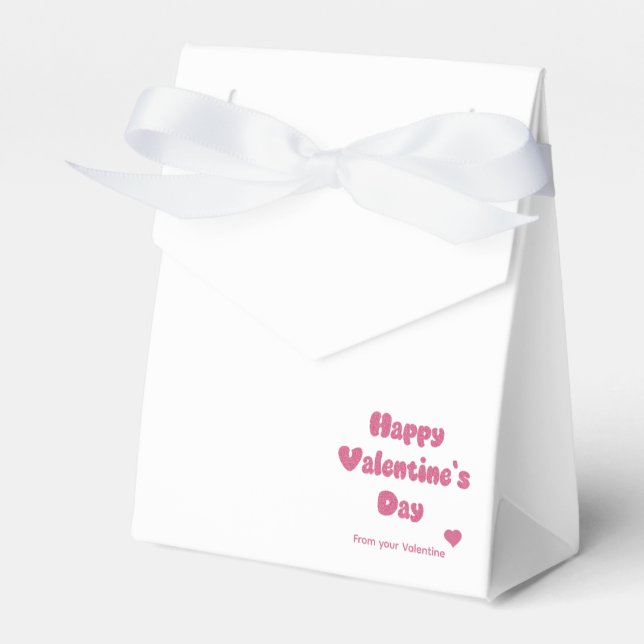 Happy Valentine's Day Glitter Favor Boxes (Front Side)