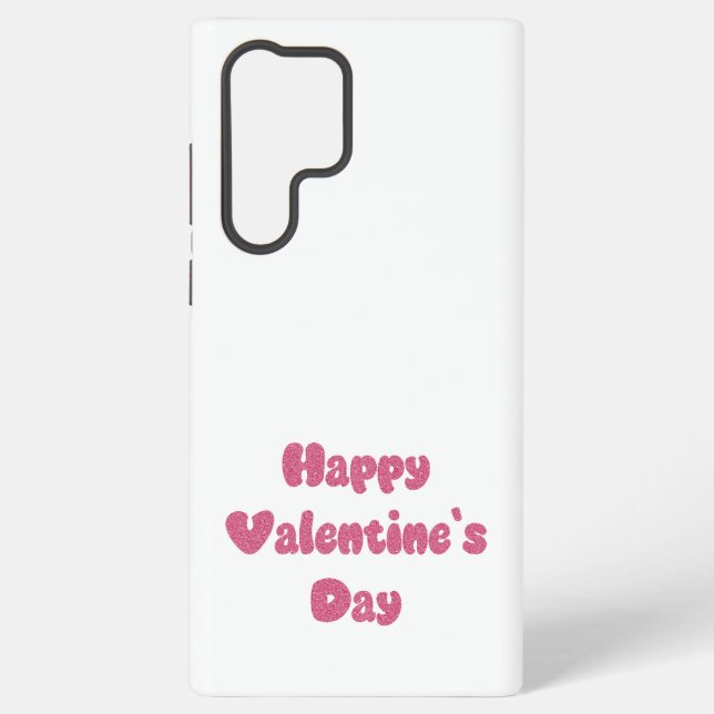 Happy Valentine's Day Glitter Samsung Galaxy Case (Back)