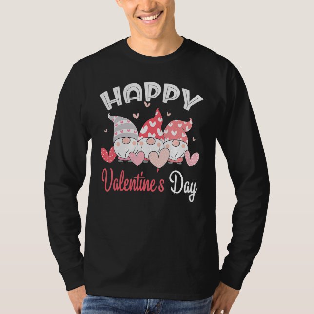 Happy Valentine's Day Gnome Heart For Women Men Co T-Shirt (Front)