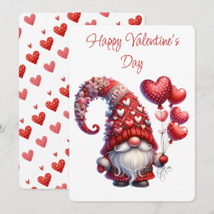Happy Valentine's Day Gnome  Holiday Card