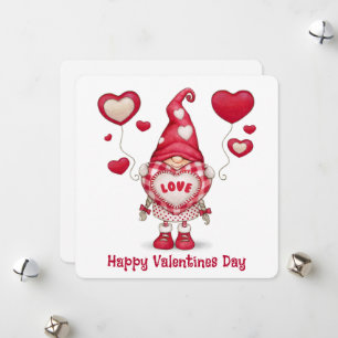Happy Valentines Day Gnome Holiday Card
