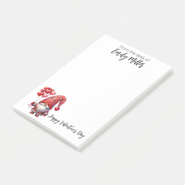 Happy Valentine's Day Gnome Post-it Notes (Angled)