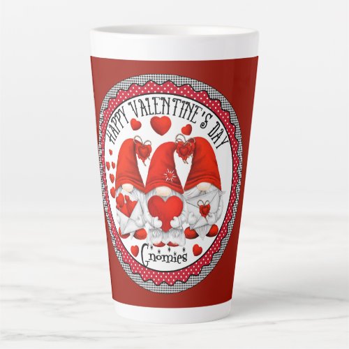 Happy Valentines Day Gnomes Latte Mug