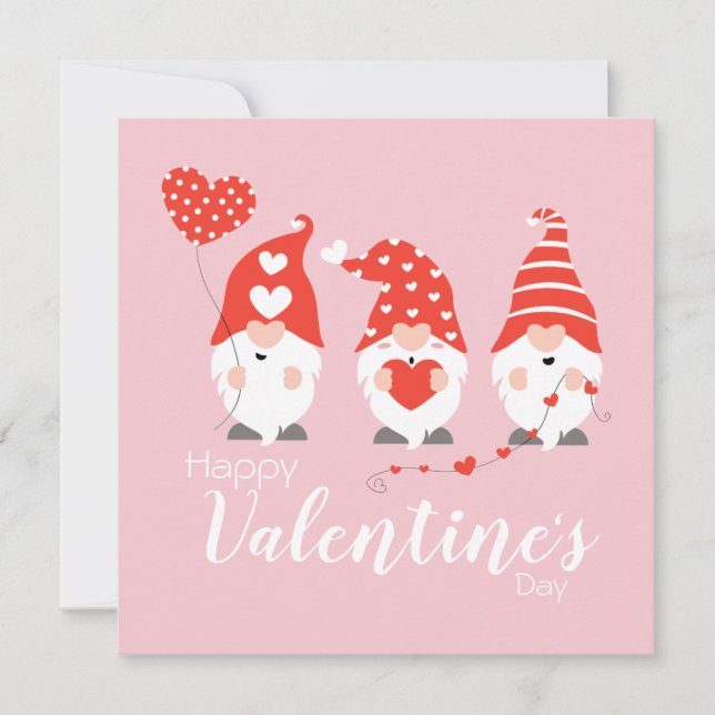 Happy Valentines Day Gnomes Red Pink (Front)