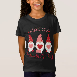 Happy Valentine's Day Gnomes Red Plaid Hearts Love T-Shirt
