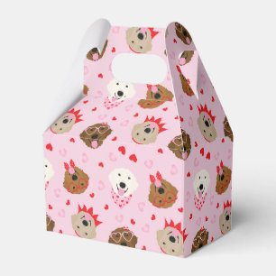 Happy Valentines Day Golden Retriever Dogs Favor Boxes