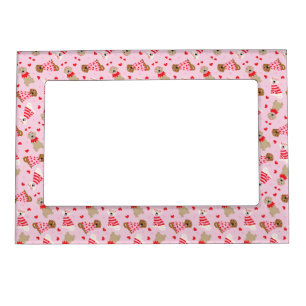 Happy Valentines Day Golden Retriever Dogs Magnetic Frame