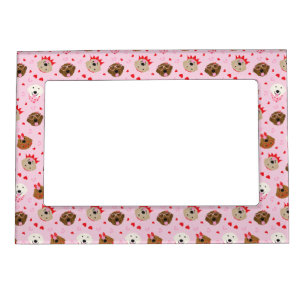 Happy Valentines Day Golden Retriever Dogs Magnetic Frame
