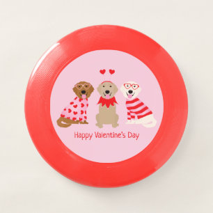 Happy Valentines Day Golden Retriever Dogs Wham-O Frisbee
