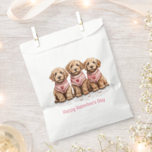 Happy Valentines Day Goldendoodle Dogs Favor Bag