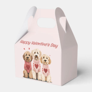 Happy Valentines Day Goldendoodle Dogs Favor Boxes