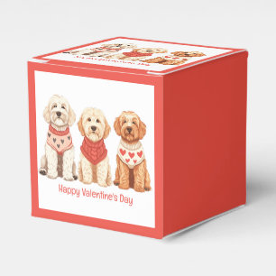 Happy Valentines Day Goldendoodle Dogs Favor Boxes