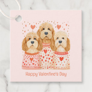 Happy Valentines Day Goldendoodle Dogs Favor Tags