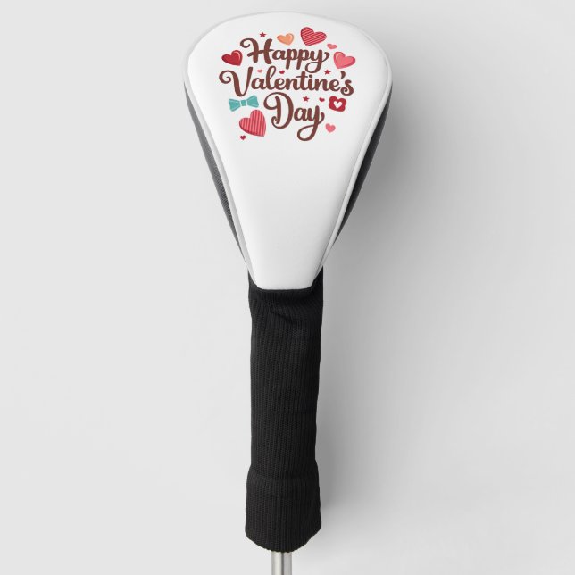 Happy Valentine's Day Golf Head Cover (Front)