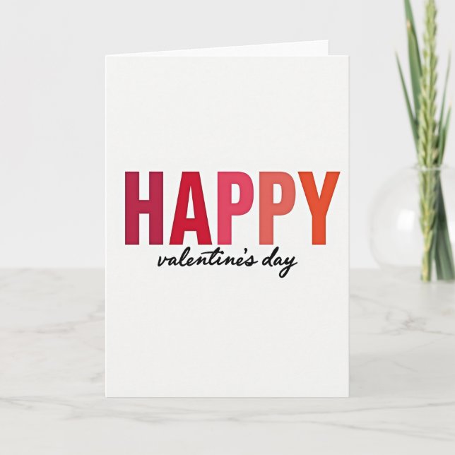 Happy Valentines Day Gradient Card (Front)
