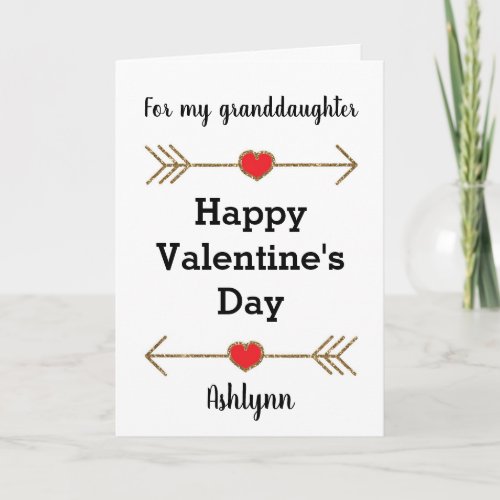Happy Valentines Day Granddaughter Card
