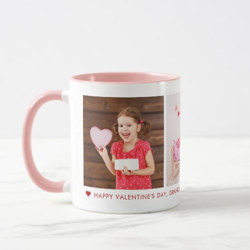 Happy Valentines Day Grandma 3 Photo Custom Mug