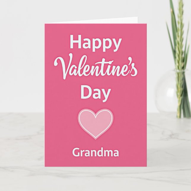 Happy Valentines Day Grandma Heart Card (Front)