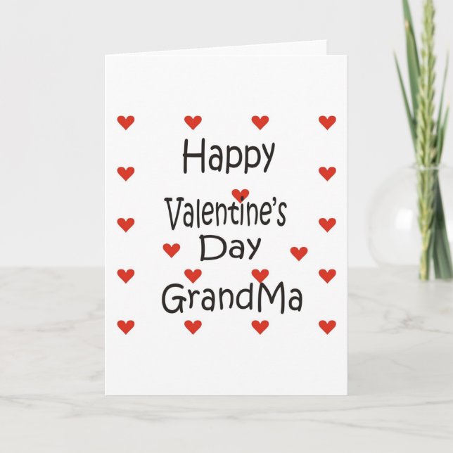 Happy Valentine's Day GrandMa Holiday Card (Front)
