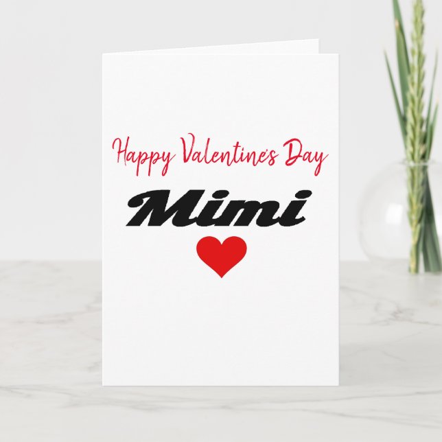Happy Valentine's Day Grandma Mimi heart love Holiday Card (Front)