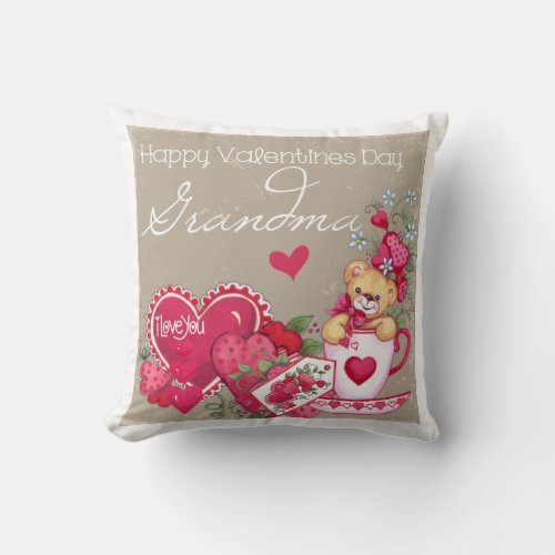 Happy Valentines Day Grandma Pillow