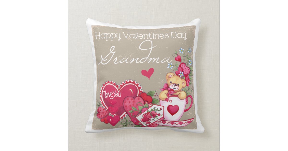 Download Happy Valentines Day Grandma Pillow | Zazzle.com