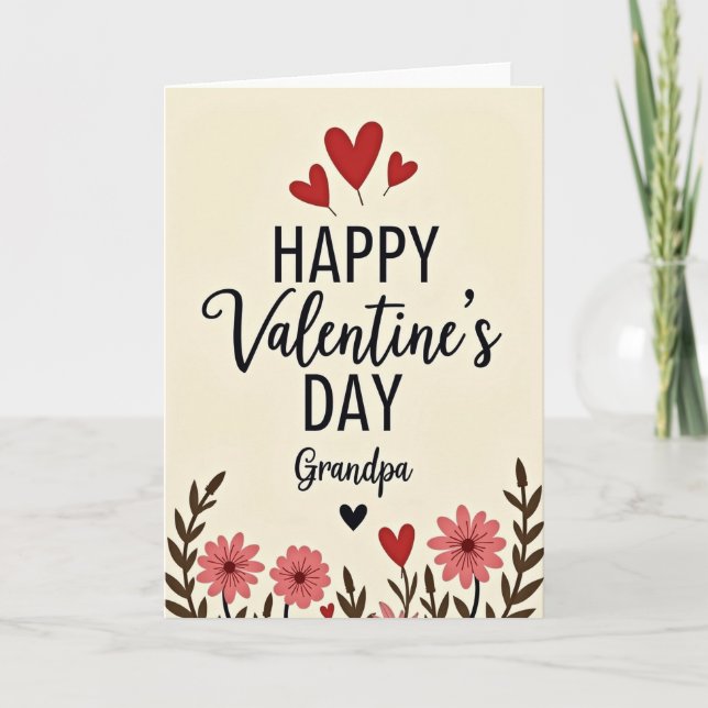Happy Valentines Day Grandpa Card (Front)