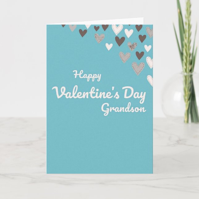 Happy Valentines Day Grandson Card (Front)