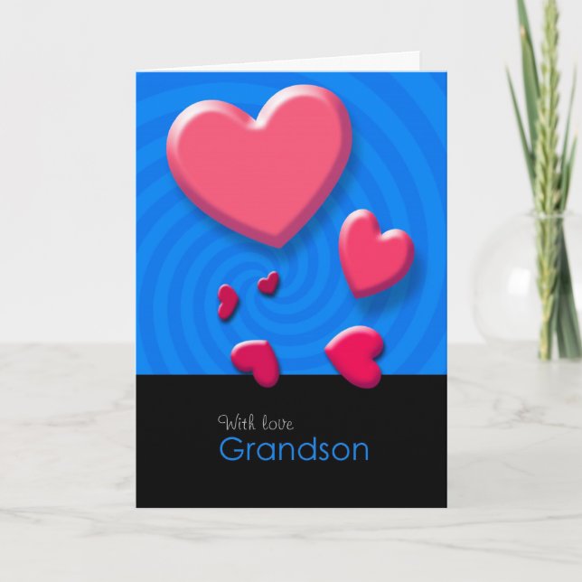 Happy Valentine's Day Grandson Greeting Card (Front)