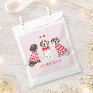 Happy Valentines Day Great Dane Dogs Favor Bag