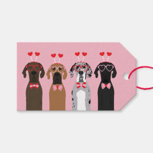 Happy Valentines Day Great Dane Dogs Gift Tags