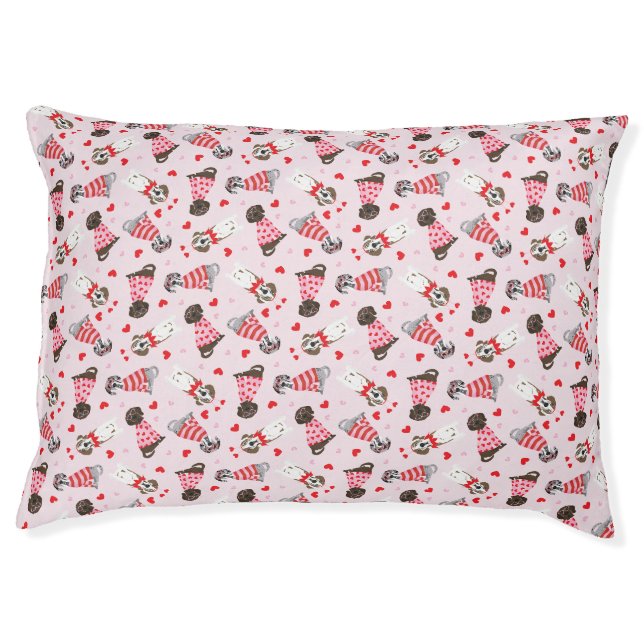Happy Valentines Day Great Dane Dogs Pet Bed (Front)
