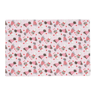 Happy Valentines Day Great Dane Dogs Placemat
