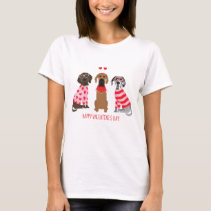 Happy Valentines Day Great Dane Dogs T-Shirt