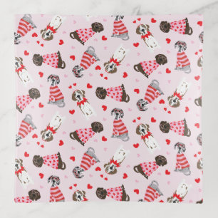 Happy Valentines Day Great Dane Dogs Trinket Tray