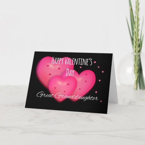 Happy Valentines Day Great Granddaughter Holiday Card