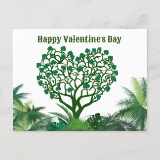 happy valentine's day green natural gift  holiday postcard