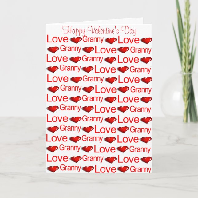 Happy Valentine's Day Greeting Card Granny Heart (Front)
