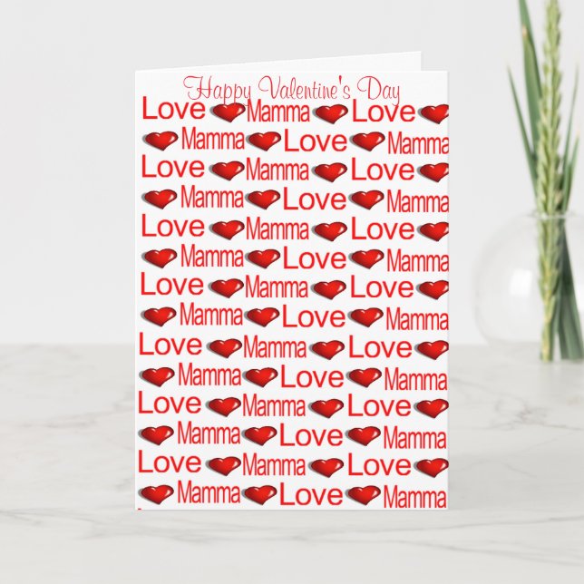 Happy Valentine's Day Greeting Card Mama Red Heart (Front)