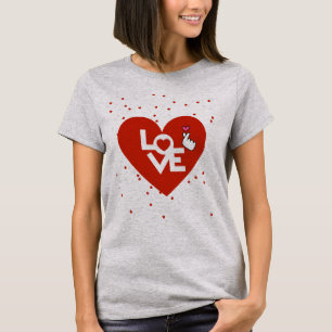 Happy Valentine's Day Grey Women's Heart T-Shirt