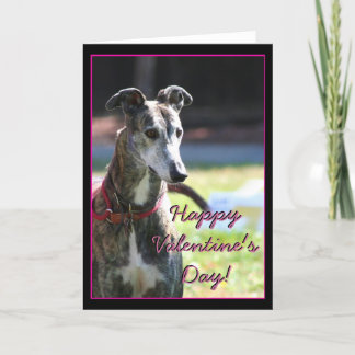 Happy Valentine's Day Greyhound greeting Card