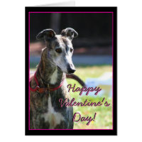 Happy Valentine's Day Greyhound greeting Card