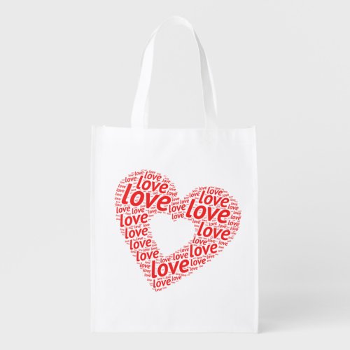 Happy Valentines Day  Grocery Bag