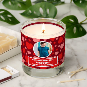 Happy Valentine's Day Handsome Personalized Photo Scented Candle