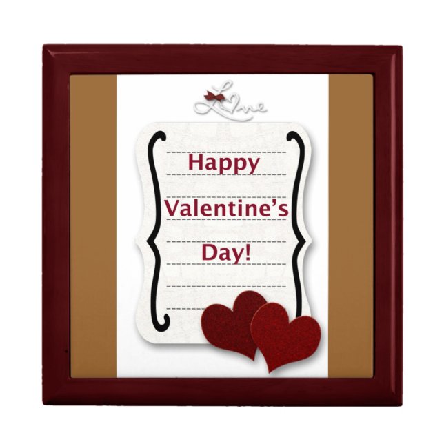 Happy Valentine's Day Heart2Heart Love Note Keepsake Box (Front)