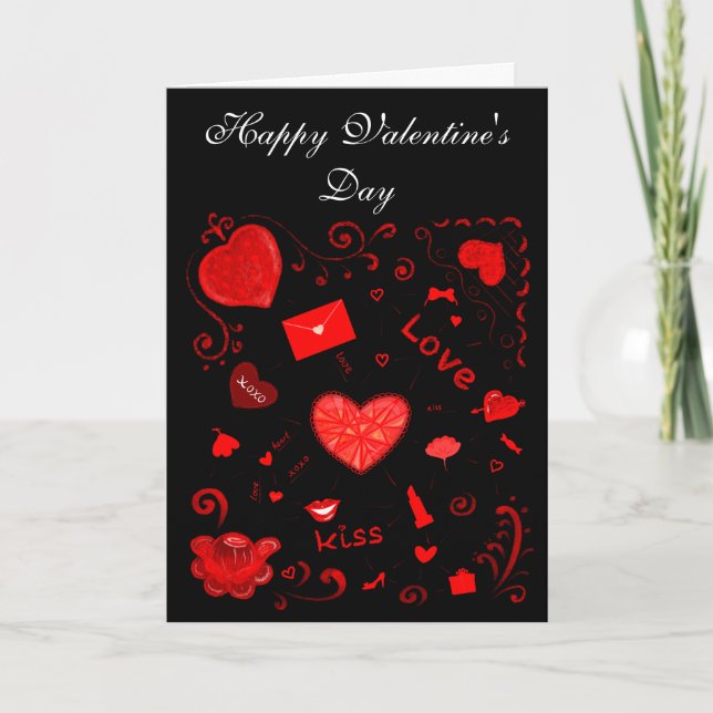 Happy Valentine's Day! Heart, хохо, love decor Car Card (Front)