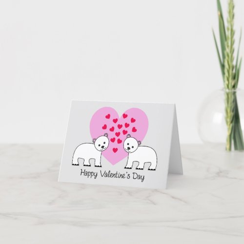 Happy Valentines Day  Heart Bears Thank You Card