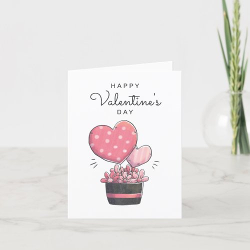 Happy Valentines Day  Heart Bouquet Thank You Card